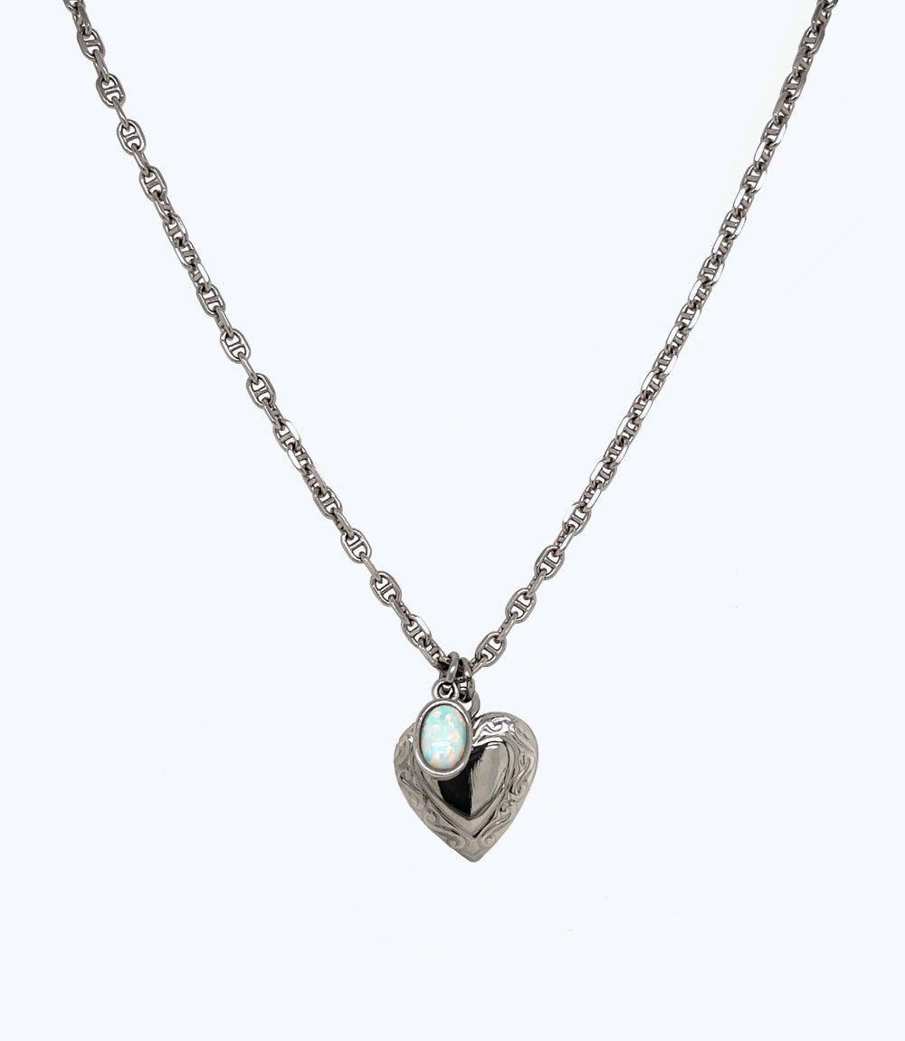 The Silver Opal Locket Chain DALMATA