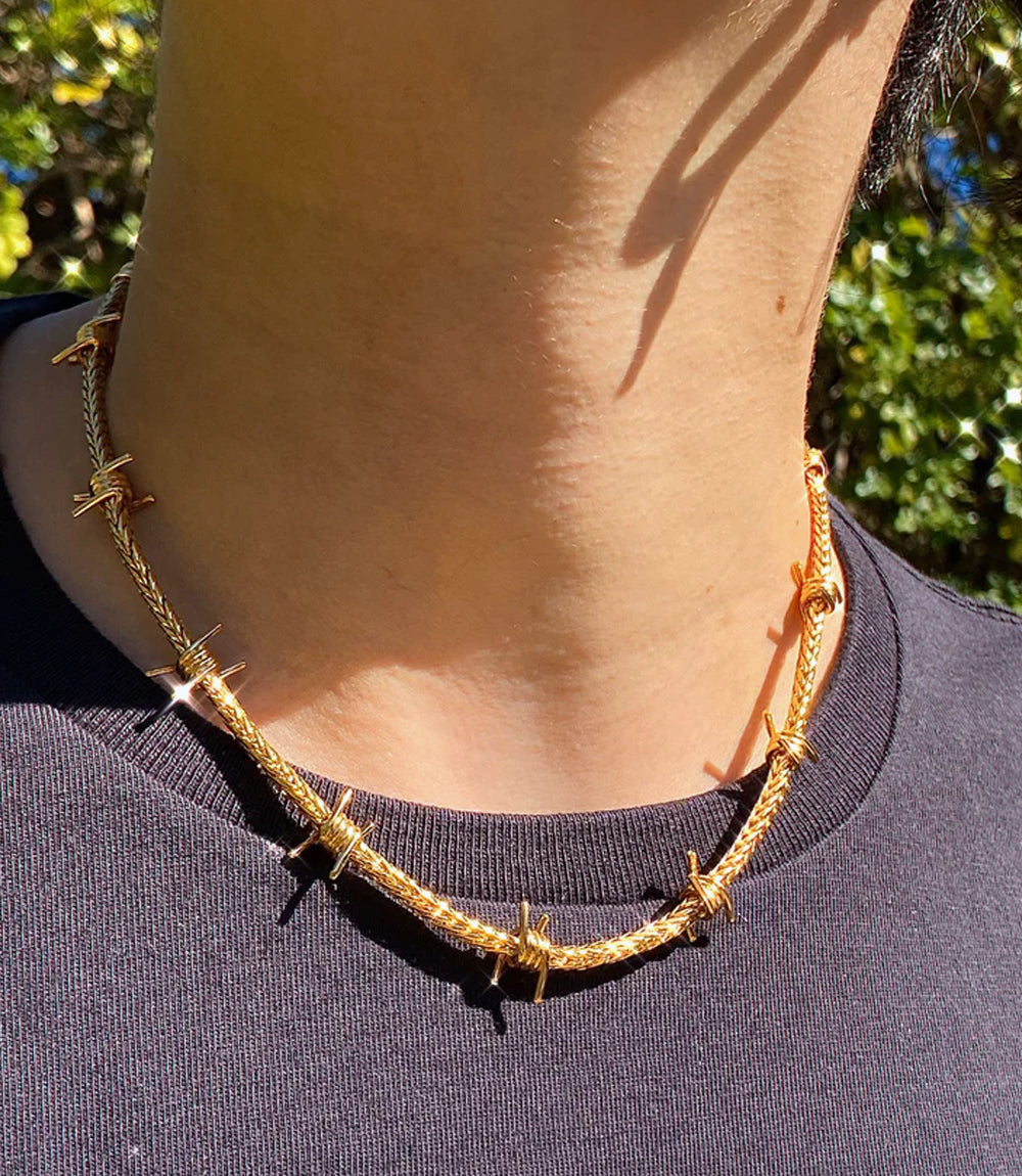 Gold Chain Barbed Wire Choker Chain Barbed Wire Chain Choker The