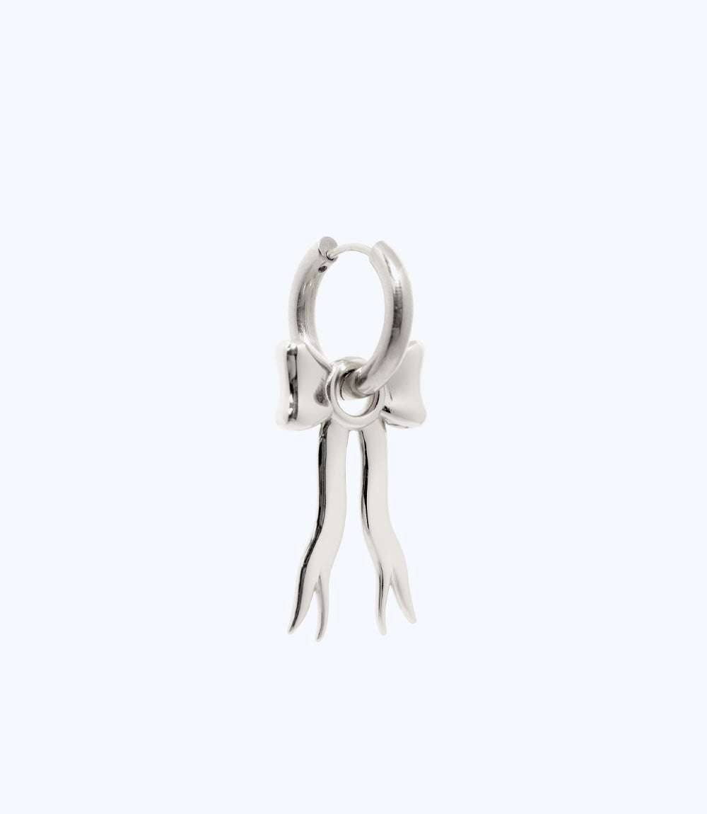 The Silver Chunky Bow Earring